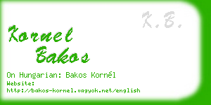 kornel bakos business card